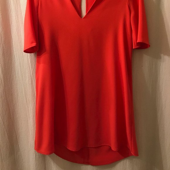 NWOT American Apparel SZ XS crepe mini shift dress- Orange/Tangelo/Coral - Picture 2 of 6